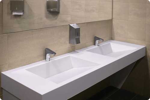 Photo évier de salle de bain double vasque